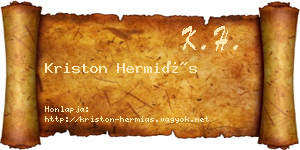 Kriston Hermiás névjegykártya